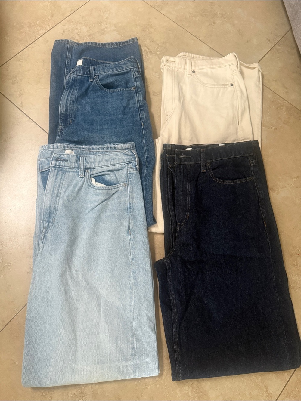 Banana Republic Wide Leg Pants - Light Blue, Blue, Dark Blue & White each one